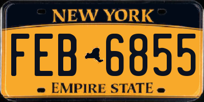NY license plate FEB6855