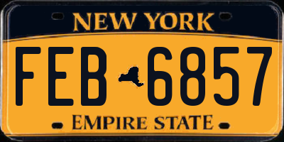 NY license plate FEB6857