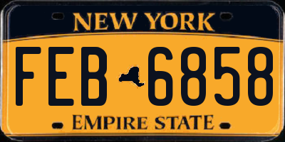 NY license plate FEB6858