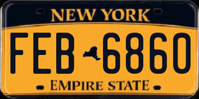 NY license plate FEB6860