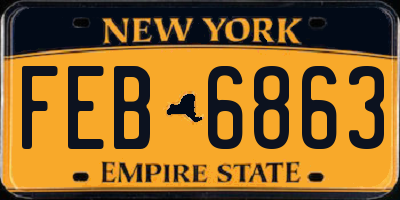 NY license plate FEB6863