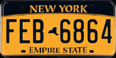 NY license plate FEB6864