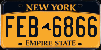 NY license plate FEB6866
