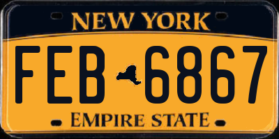 NY license plate FEB6867
