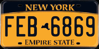 NY license plate FEB6869