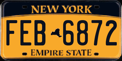 NY license plate FEB6872