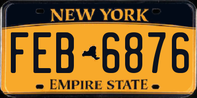 NY license plate FEB6876