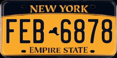 NY license plate FEB6878