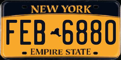 NY license plate FEB6880