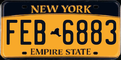 NY license plate FEB6883