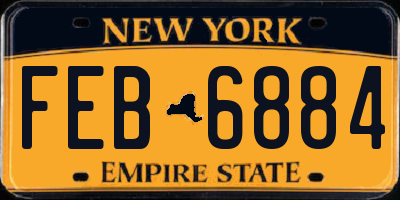 NY license plate FEB6884
