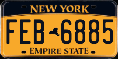 NY license plate FEB6885