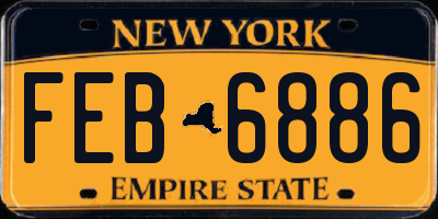 NY license plate FEB6886