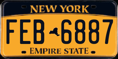 NY license plate FEB6887