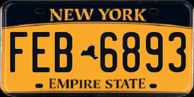 NY license plate FEB6893