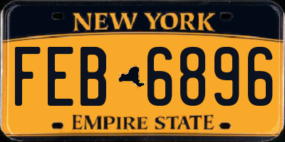 NY license plate FEB6896