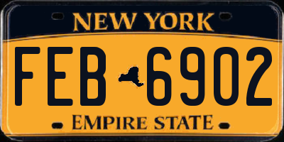 NY license plate FEB6902