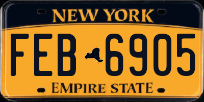 NY license plate FEB6905