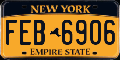 NY license plate FEB6906