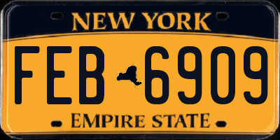 NY license plate FEB6909
