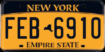 NY license plate FEB6910