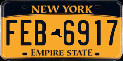 NY license plate FEB6917