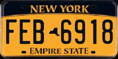 NY license plate FEB6918