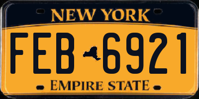 NY license plate FEB6921