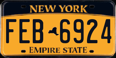 NY license plate FEB6924
