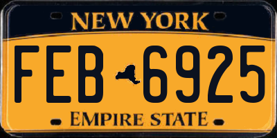 NY license plate FEB6925