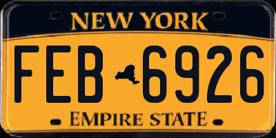 NY license plate FEB6926