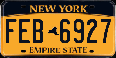 NY license plate FEB6927