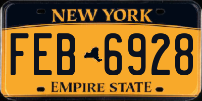 NY license plate FEB6928