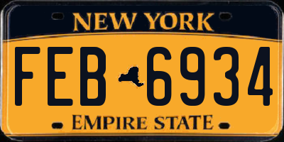 NY license plate FEB6934