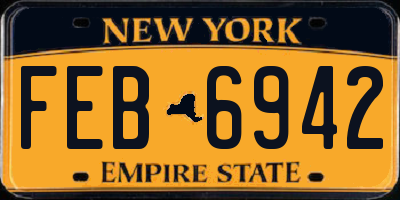 NY license plate FEB6942