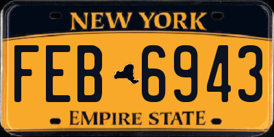 NY license plate FEB6943