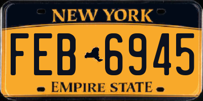 NY license plate FEB6945