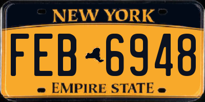 NY license plate FEB6948