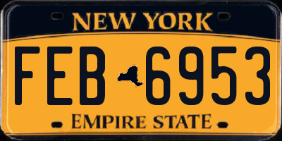 NY license plate FEB6953