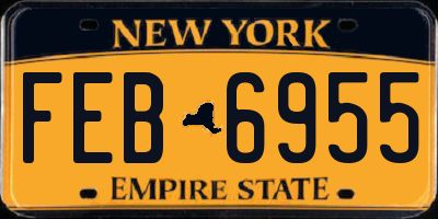 NY license plate FEB6955