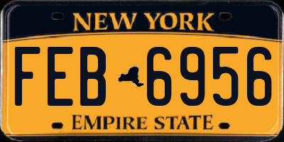 NY license plate FEB6956