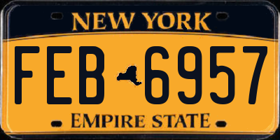 NY license plate FEB6957