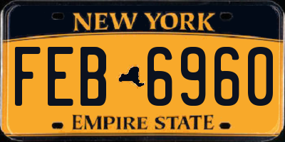 NY license plate FEB6960