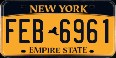 NY license plate FEB6961