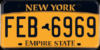 NY license plate FEB6969