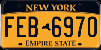 NY license plate FEB6970