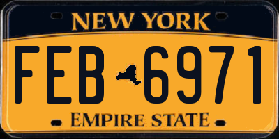 NY license plate FEB6971