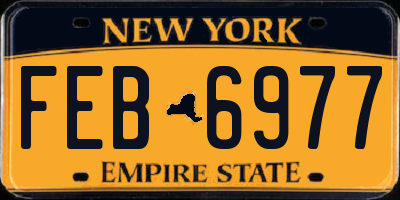 NY license plate FEB6977