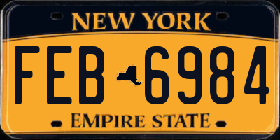 NY license plate FEB6984
