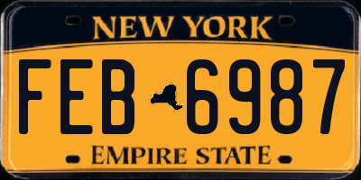 NY license plate FEB6987